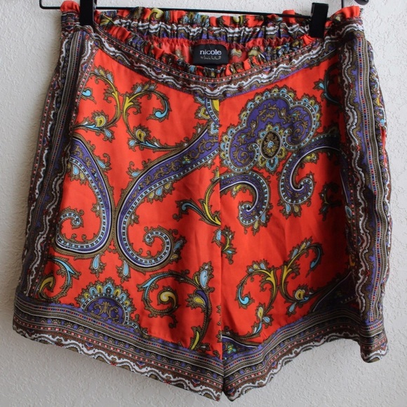 Nicole Miller Pants - SATIN PAISLEY SHORTS